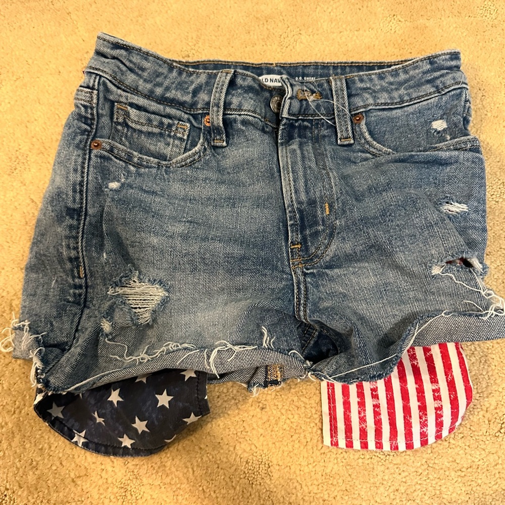 Old Navy Blue Jean Shorts with Distressed Design
